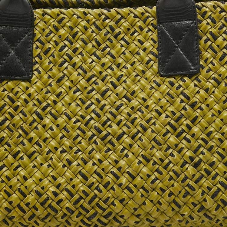 Pre Owned Bottega Veneta Green/Black Intrecciato Leather Limited Edition 302/750 Cabat Tote