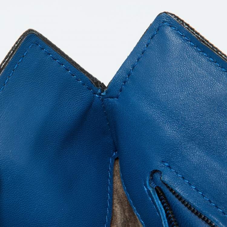 Pre Owned Bottega Veneta Blue/Black Intrecciato Leather Tote