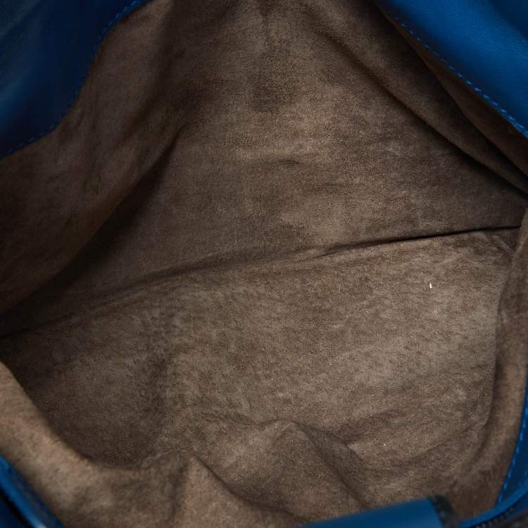 Pre Owned Bottega Veneta Blue/Black Intrecciato Leather Tote