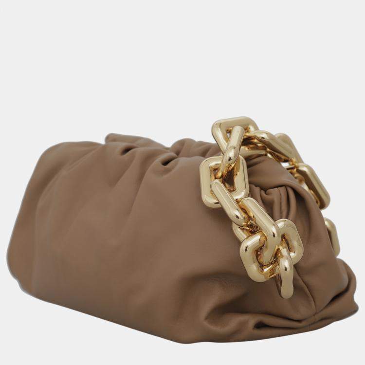 Pre Owned Bottega Veneta Brown The Pouch Chain Bag