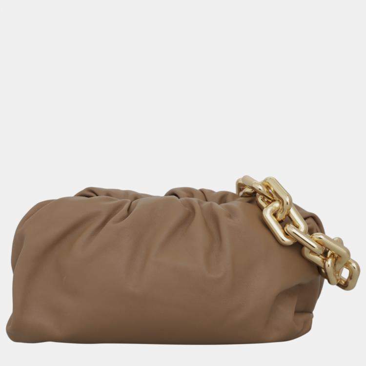 Pre Owned Bottega Veneta Brown The Pouch Chain Bag
