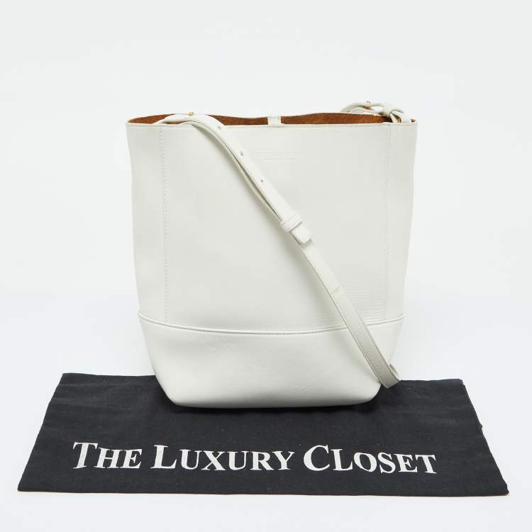 Pre Owned Bottega Veneta White Leather Shoulder Bag