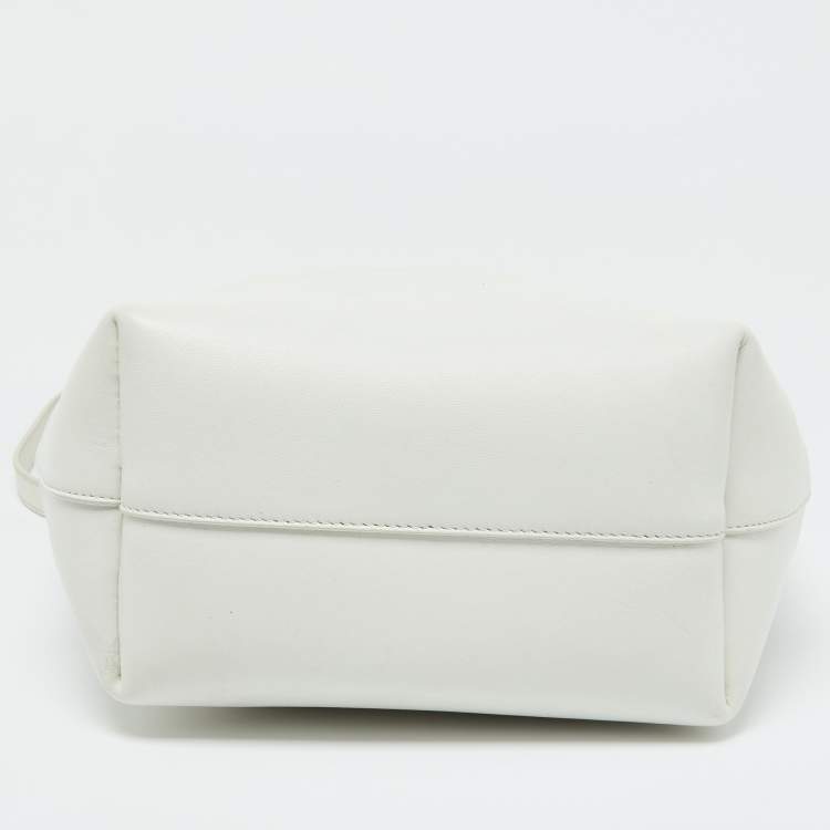Pre Owned Bottega Veneta White Leather Shoulder Bag
