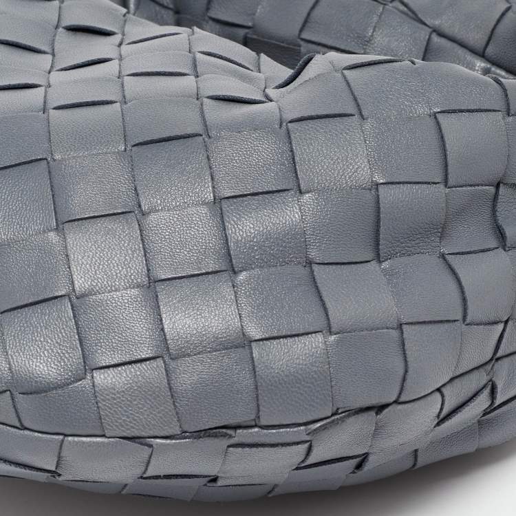 Pre Owned Bottega Veneta Grey Intrecciato Leather Mini Jodie Hobo