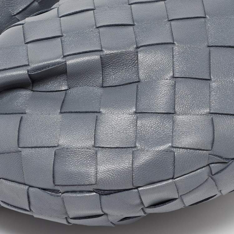 Pre Owned Bottega Veneta Grey Intrecciato Leather Mini Jodie Hobo
