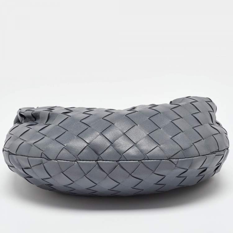 Pre Owned Bottega Veneta Grey Intrecciato Leather Mini Jodie Hobo