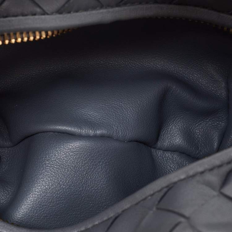 Pre Owned Bottega Veneta Grey Intrecciato Leather Mini Jodie Hobo