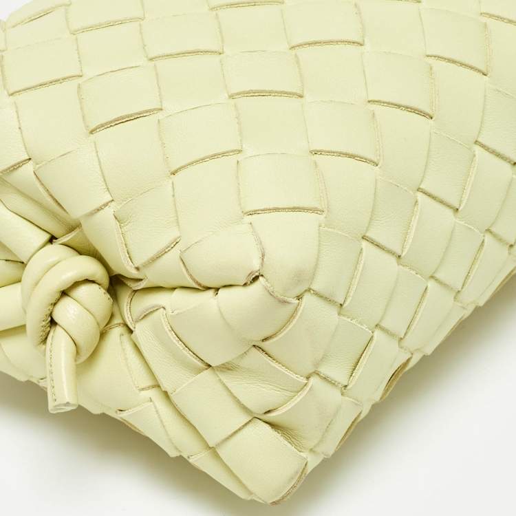 Pre Owned Bottega Veneta Lime Yellow Intrecciato Leather Mini Loop Camera Bag