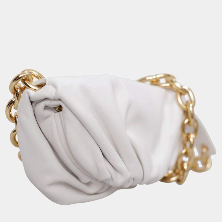Pre Owned Bottega Veneta White Leather The Mini Pouch Belt Bag 