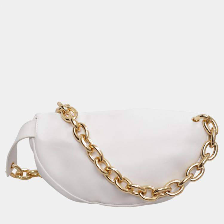 Pre Owned Bottega Veneta White Leather The Mini Pouch Belt Bag 