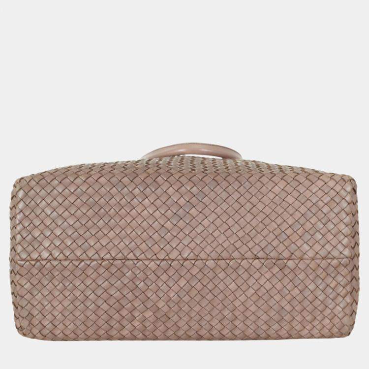 Pre Owned Bottega Veneta Brown Classic Intrecciato Large Cabat Bag