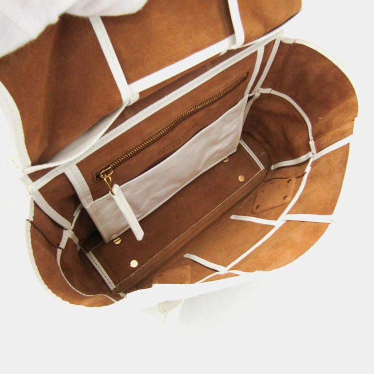 Pre Owned Bottega Veneta White Leather Mini The Arco Shoulder Bag
