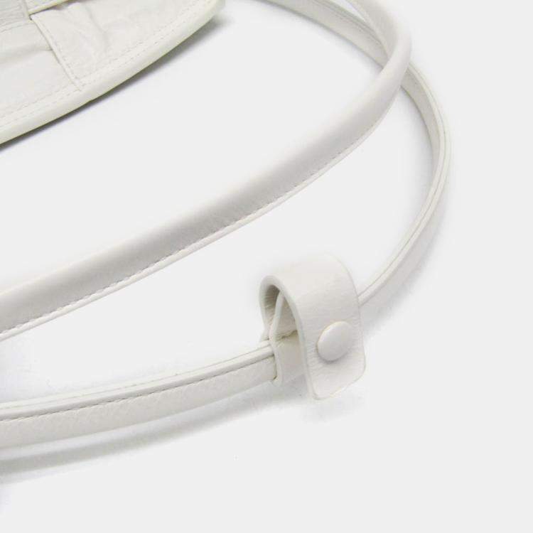 Pre Owned Bottega Veneta White Leather Mini The Arco Shoulder Bag