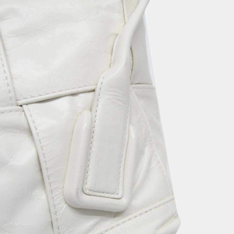 Pre Owned Bottega Veneta White Leather Mini The Arco Shoulder Bag