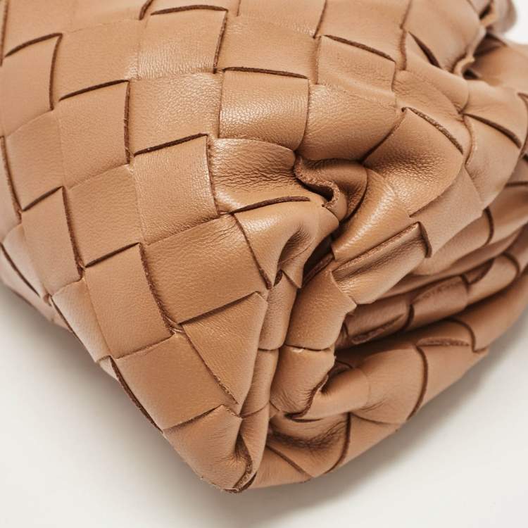 Pre Owned Bottega Veneta Brown Intrecciato Leather Mini The Pouch Bag