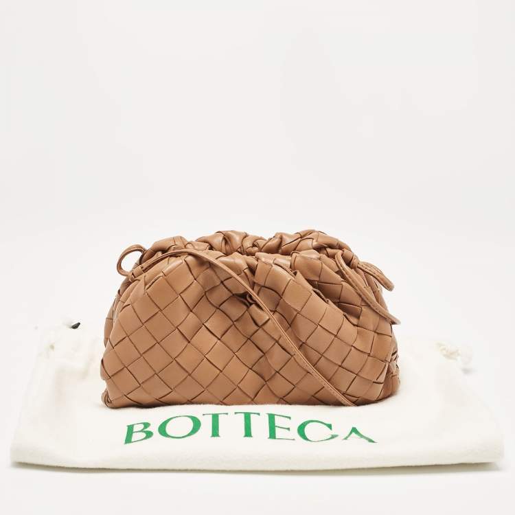 Pre Owned Bottega Veneta Brown Intrecciato Leather Mini The Pouch Bag