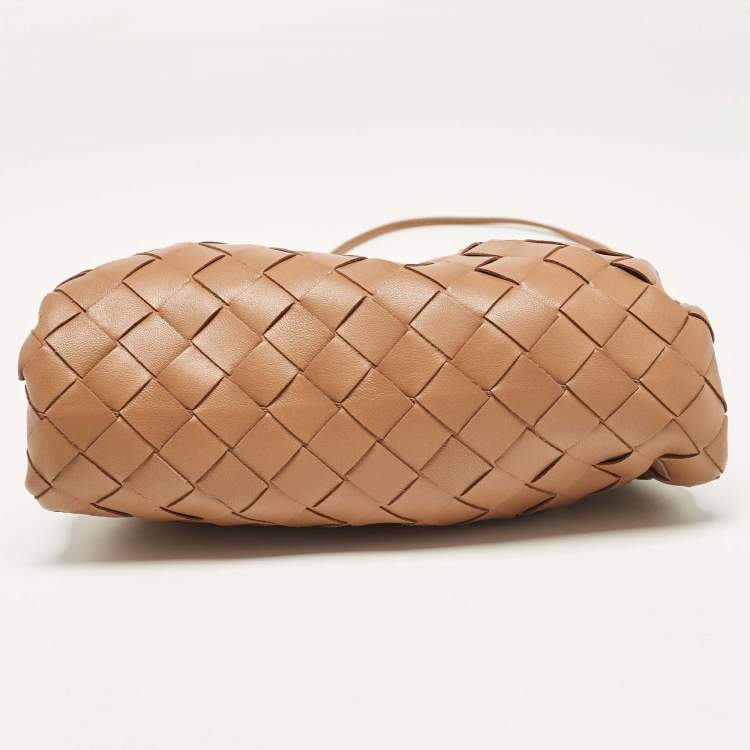 Pre Owned Bottega Veneta Brown Intrecciato Leather Mini The Pouch Bag