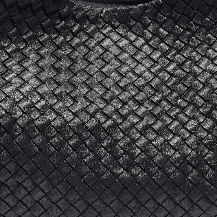 Pre Owned Bottega Veneta Black Intrecciato Leather Campana Hobo