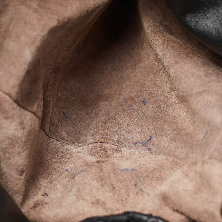 Pre Owned Bottega Veneta Black Intrecciato Leather Campana Hobo