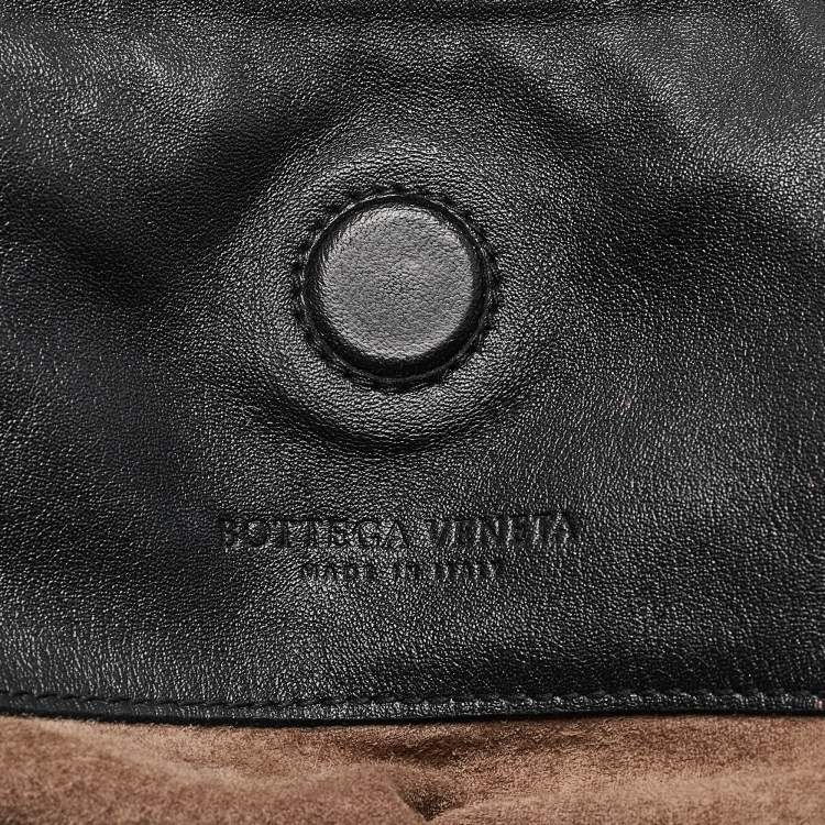 Pre Owned Bottega Veneta Black Intrecciato Leather Campana Hobo