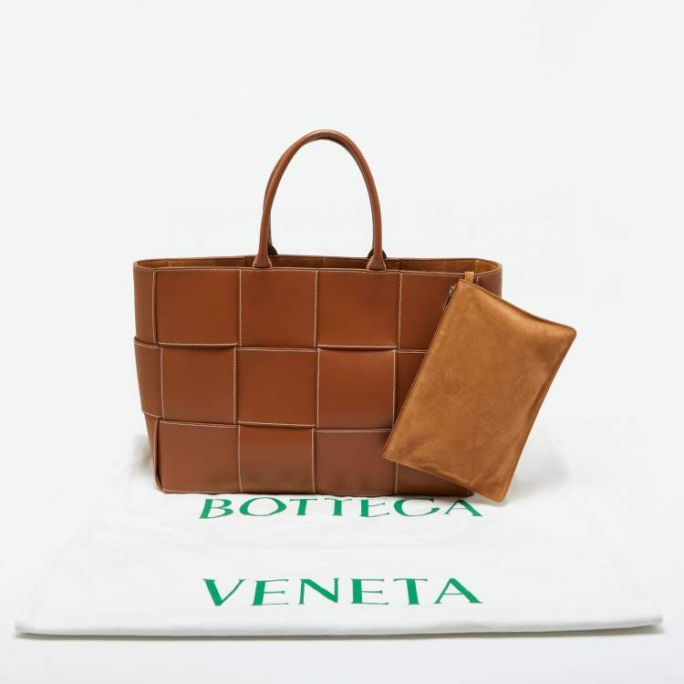 Pre Owned Bottega Veneta Brown Leather Large Arco Tote