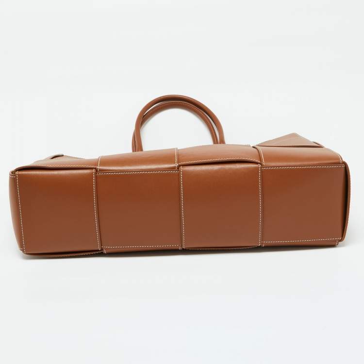 Pre Owned Bottega Veneta Brown Leather Large Arco Tote