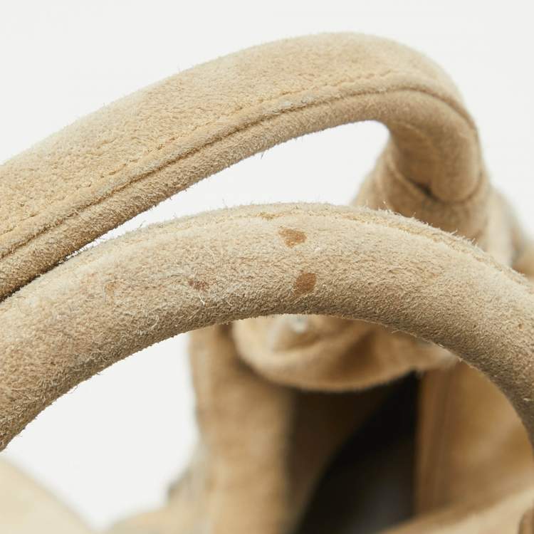 Pre Owned Bottega Veneta Light Beige Intrecciato Suede Shoulder Bag