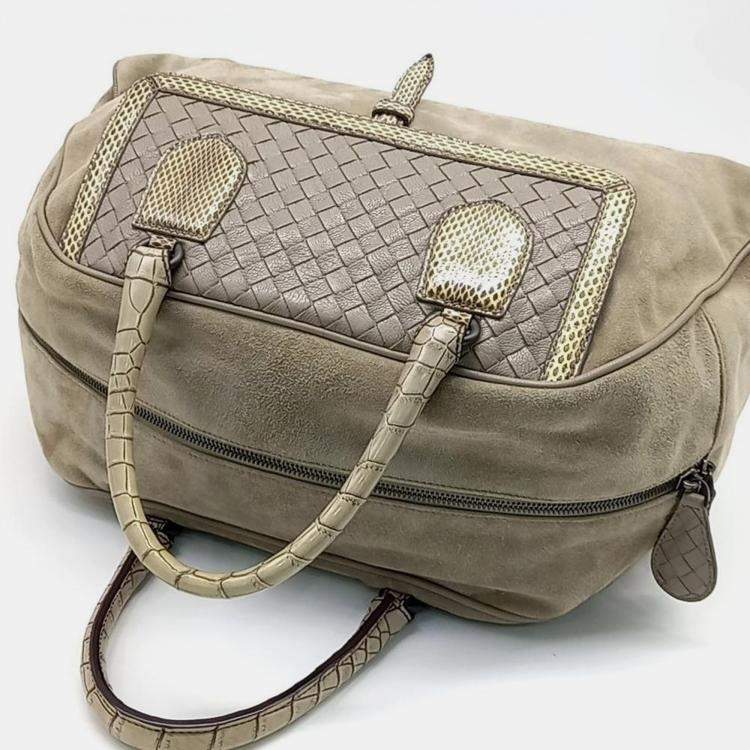 Pre Owned Bottega Veneta suede tote bag