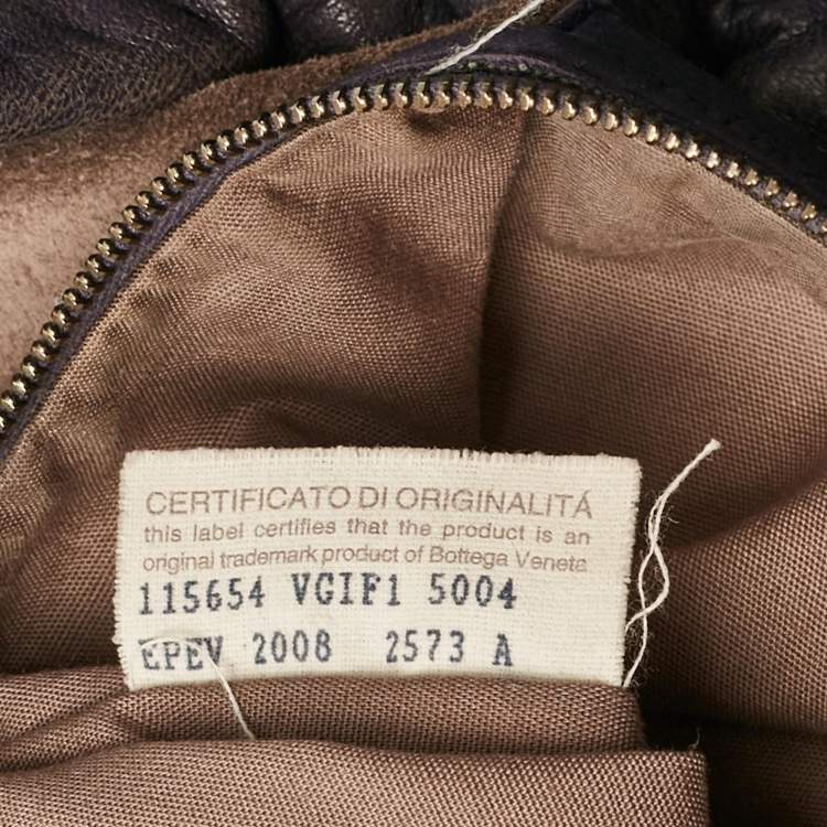 Pre Owned Bottega Veneta Purple Intrecciato Leather Large Pleated Veneta Hobo