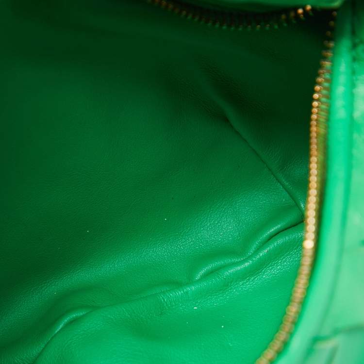 Pre Owned Bottega Veneta Green Leather Mini Jodie Hobo