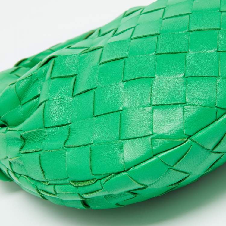 Pre Owned Bottega Veneta Green Leather Mini Jodie Hobo