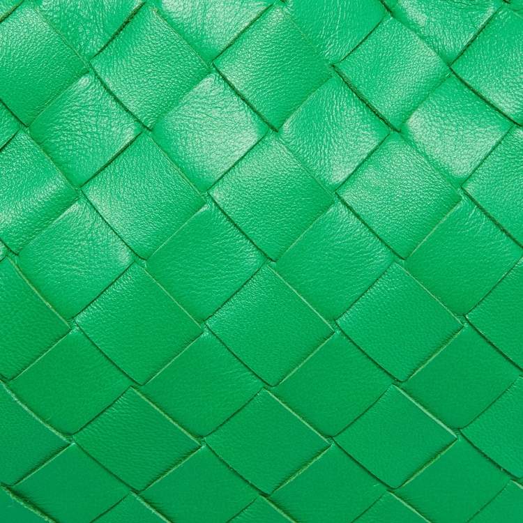 Pre Owned Bottega Veneta Green Leather Mini Jodie Hobo