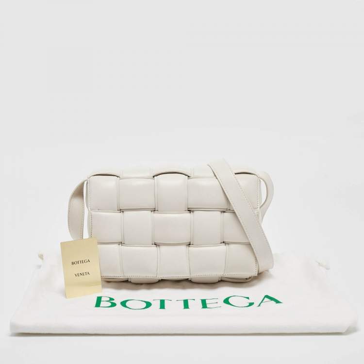 Pre Owned Bottega Veneta White Padded Leather Cassette Shoulder Bag