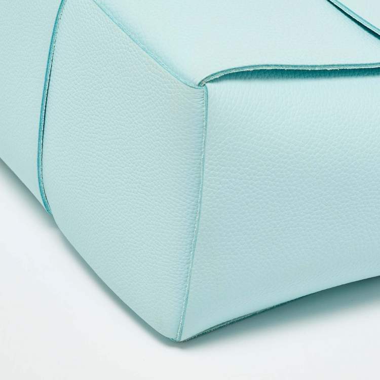 Pre Owned Bottega Veneta Light Blue Leather Small Arco Tote