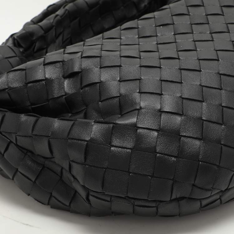 Pre Owned Bottega Veneta Black Intrecciato Leather Teen Jodie Hobo