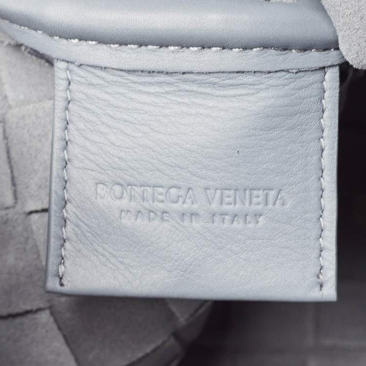 Pre Owned Bottega Veneta Grey Intrecciato Leather Oversized Zip Pouch 