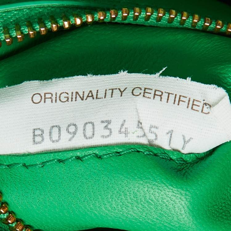 Pre Owned Bottega Veneta Green Padded Leather Cassette Chain Bag