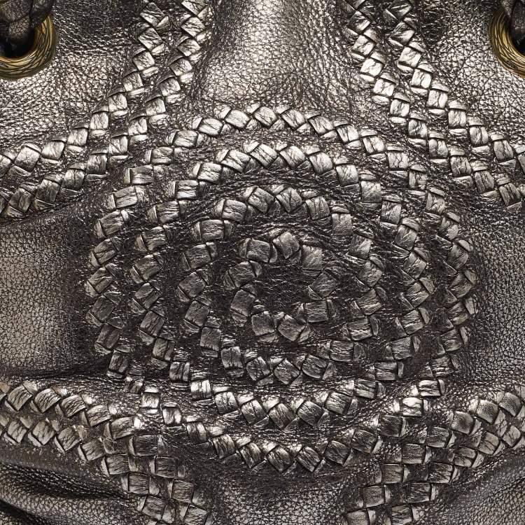 Pre Owned Bottega Veneta Metallic Leather Illusion Hobo