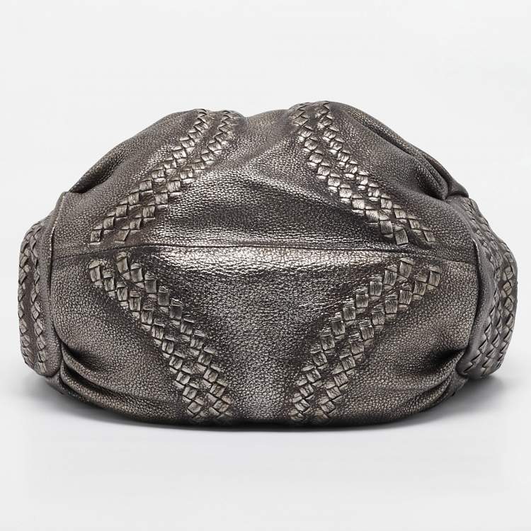 Pre Owned Bottega Veneta Metallic Leather Illusion Hobo