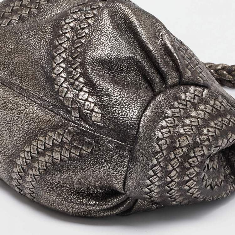 Pre Owned Bottega Veneta Metallic Leather Illusion Hobo
