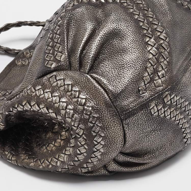 Pre Owned Bottega Veneta Metallic Leather Illusion Hobo