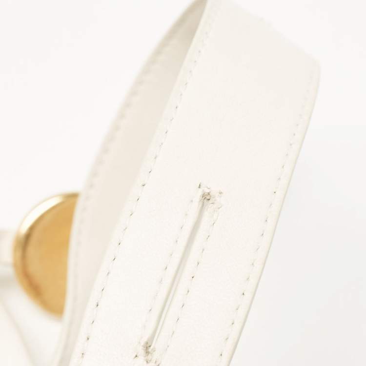 Pre Owned Bottega Veneta White Intrecciato Leather Fold Shoulder Bag