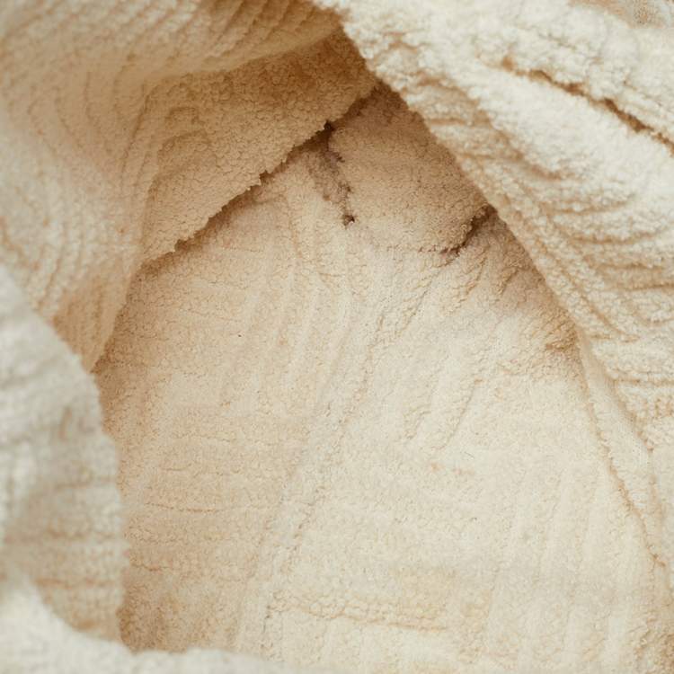 Pre Owned Bottega Veneta Off White Terrycloth Tote