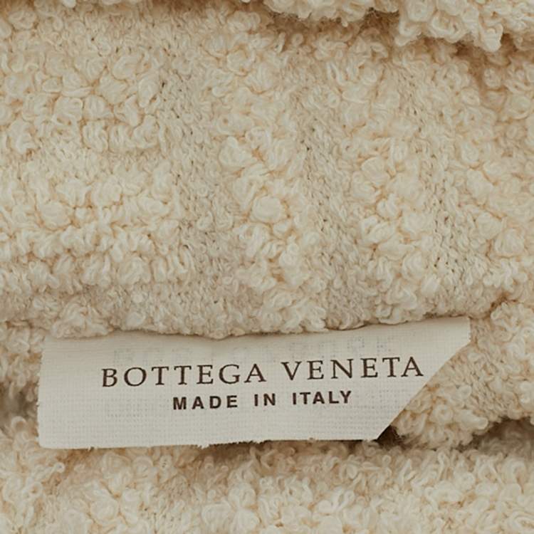 Pre Owned Bottega Veneta Off White Terrycloth Tote