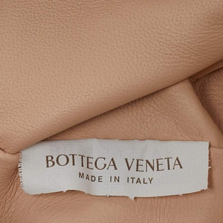 Pre Owned Bottega  Veneta Beige/Blue Python Embossed Leather Teen The Pouch Clutch