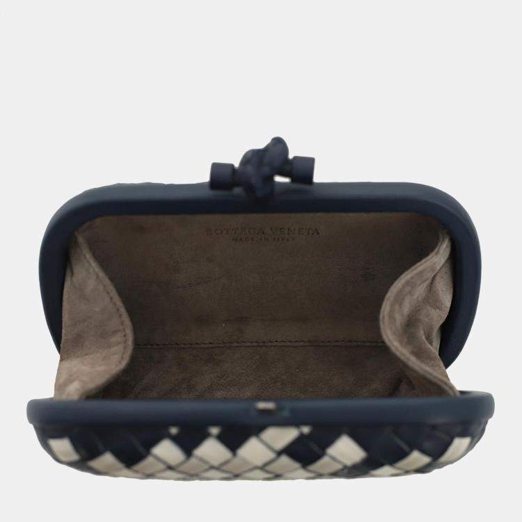 Pre Owned Bottega Veneta Fabric & Leather Intrecciato Knot Clutch Bag