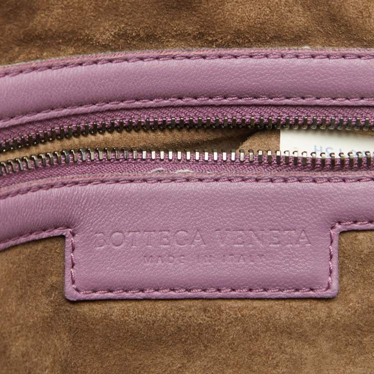 Pre Owned Bottega Veneta Mauve Purple Intrecciato Leather Nodini Shoulder Bag