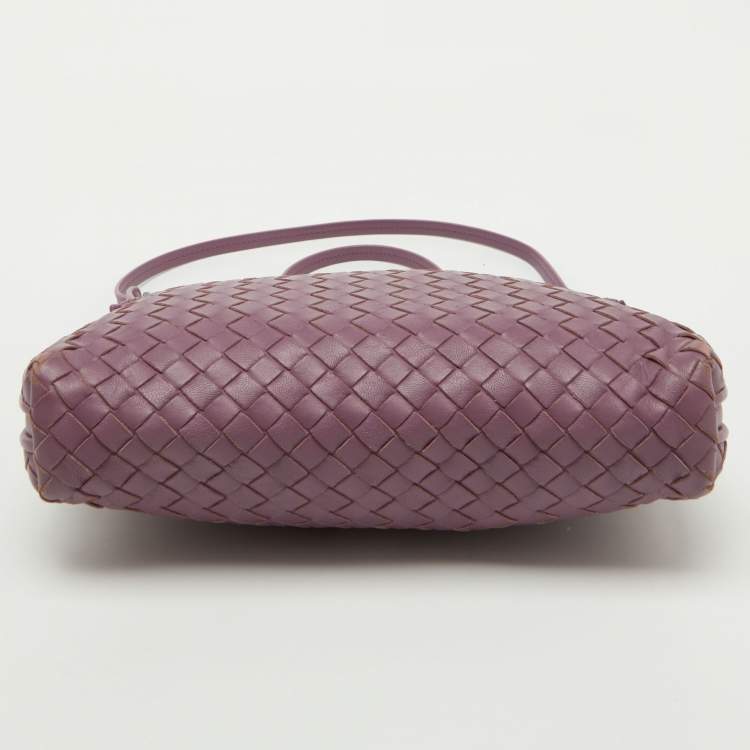 Pre Owned Bottega Veneta Mauve Purple Intrecciato Leather Nodini Shoulder Bag