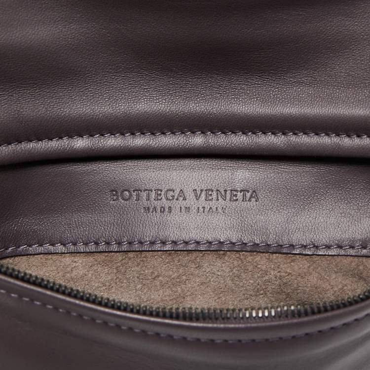 Pre Owned Bottega Veneta Mauve Intrecciato Leather Twist Lock Flap Clutch
