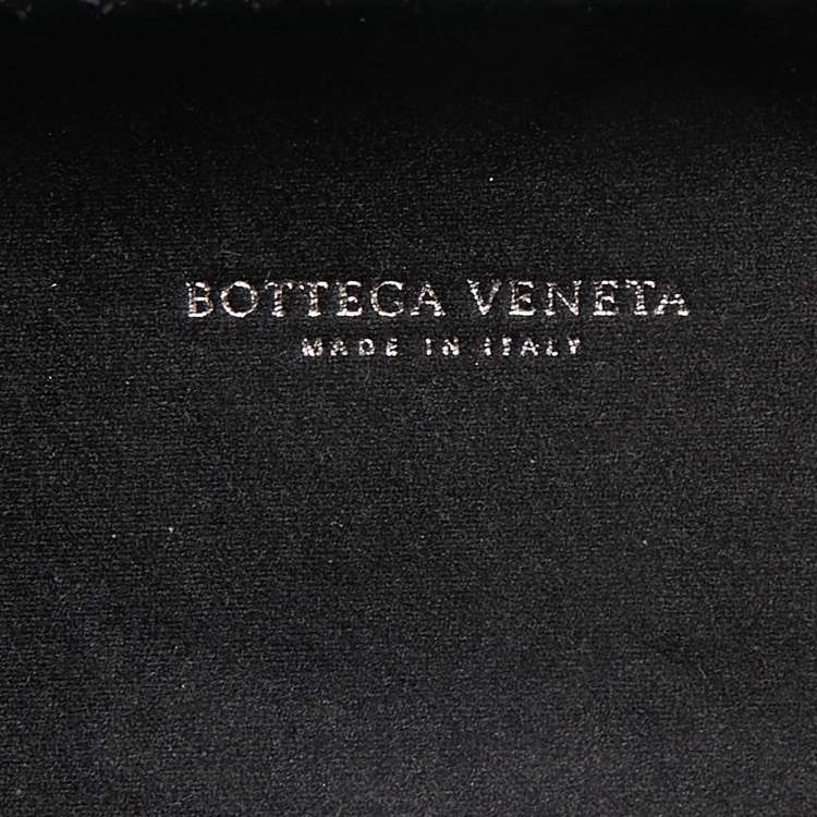 Pre Owned Bottega Veneta Black Intrecciato Satin and Watersnake Leather Knot Long Clutch